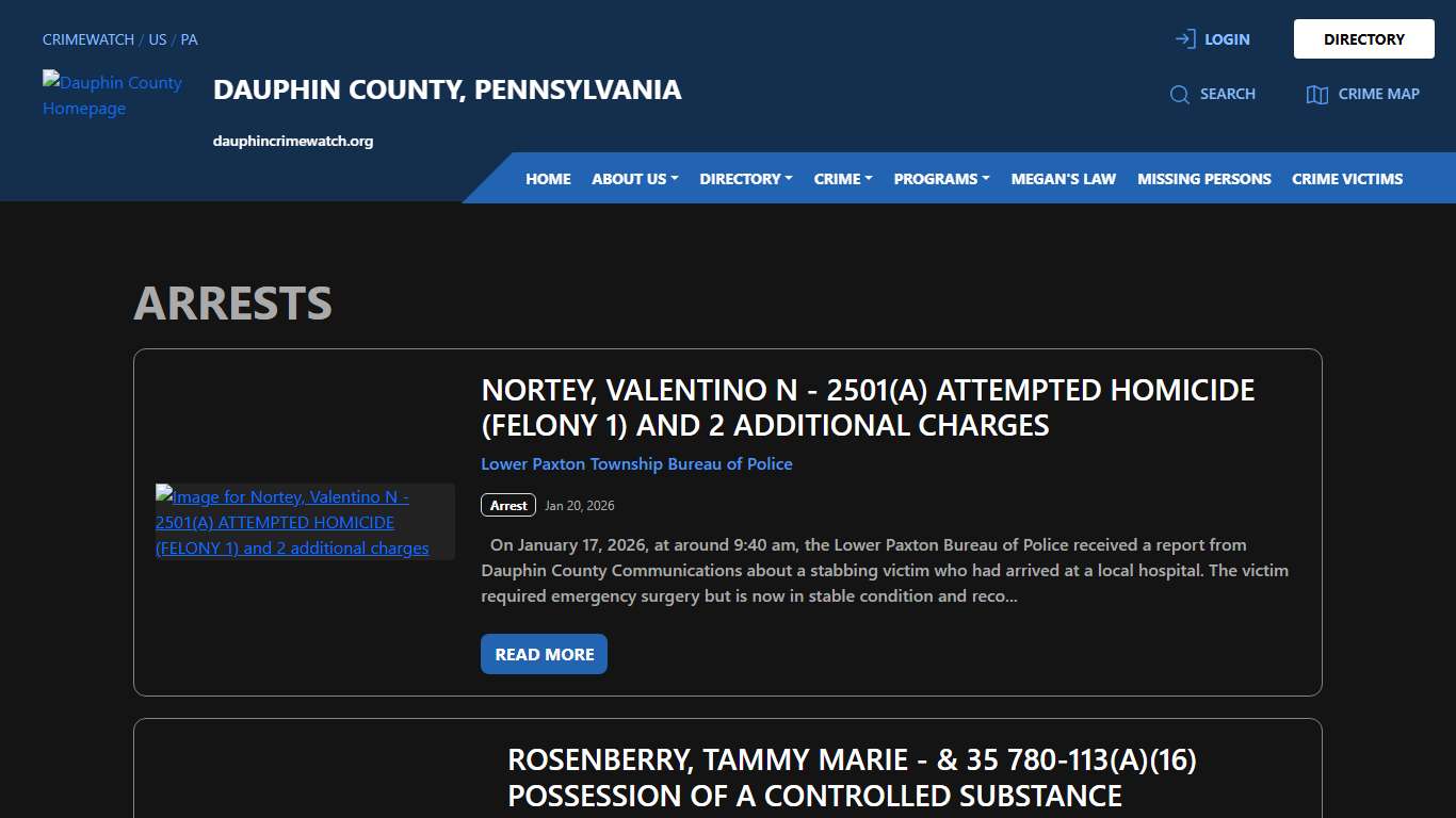 Arrests for Dauphin County, Pennsylvania CRIMEWATCH