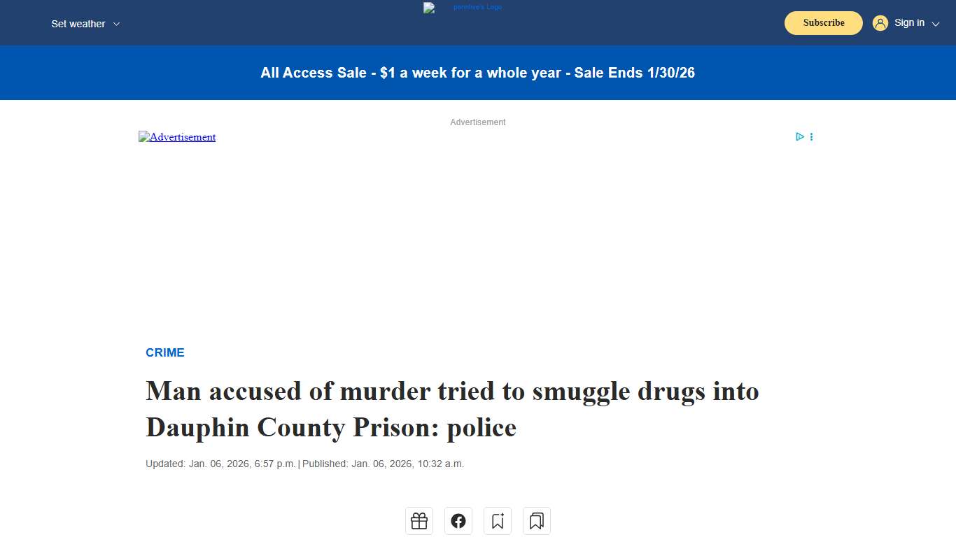 Man accused of murder tried to smuggle drugs into Dauphin County Prison: police - pennlive.com